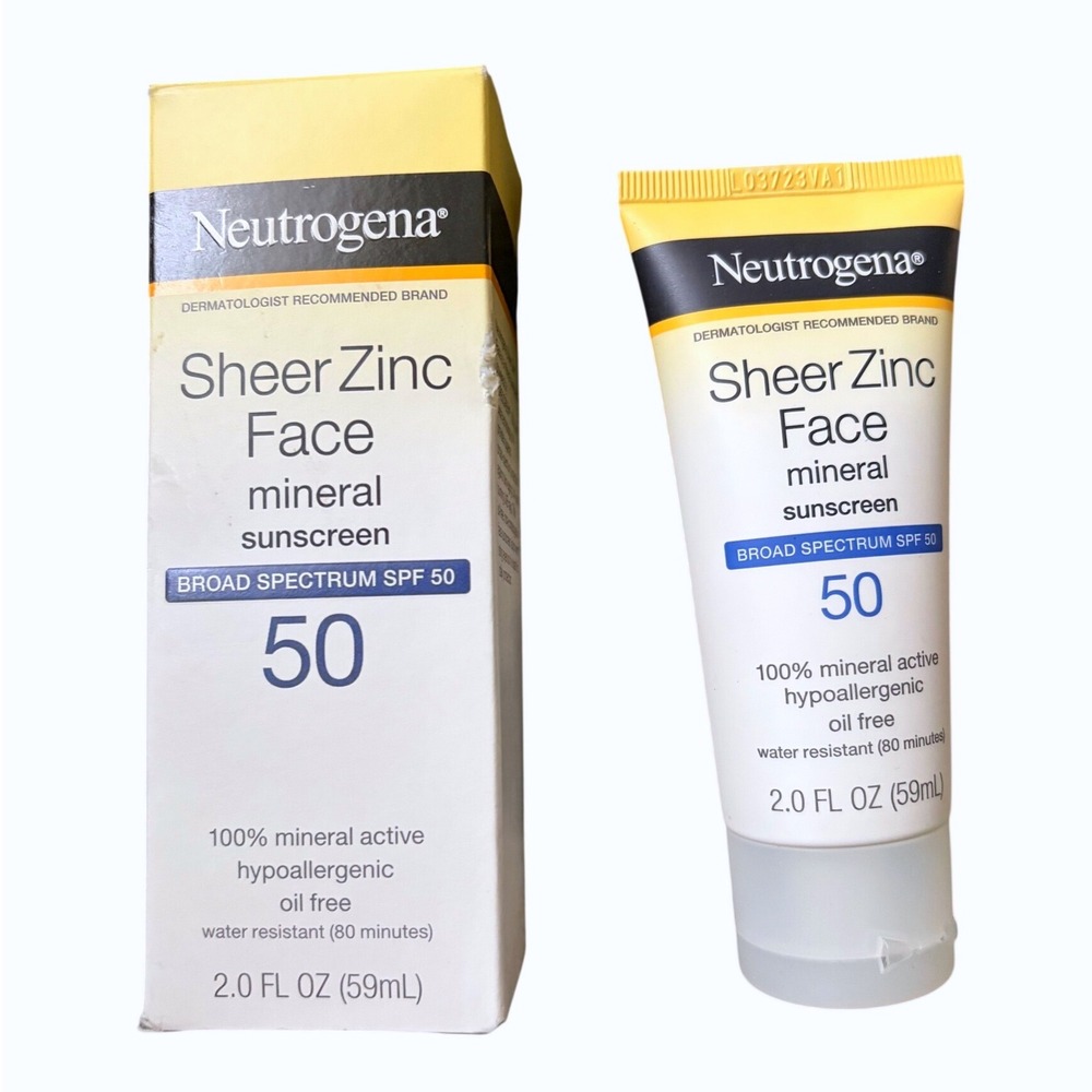 Neutrogena Sheer Zinc Face Mineral Sunscreen Broad Spectrum SPF 50 2oz New